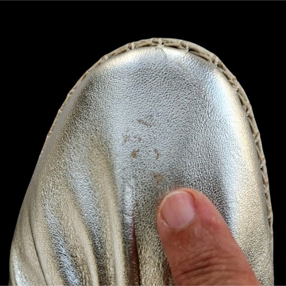 Cole Haan Platinum Gold Leather Espadrille Flats Size 9B Grand 360 New With Tags - Picture 5 of 11